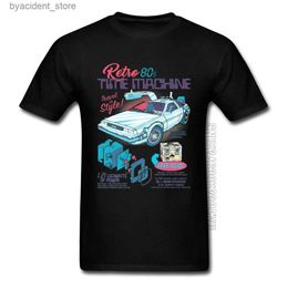 Men's T-Shirts Back To The Future 2 Tshirts Oversized 3XL Plain Black Vintage Auto Car Future Time Funny T Shirt Marty Science Movie Tshirt Man L240304