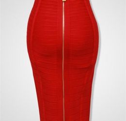 Casual Dresses 16 Colours XL XXL Sexy Solid Zipper Orange Blue Black Red White Pink Bandage Skirt Women Elastic Bodycon Summer Penc3042378