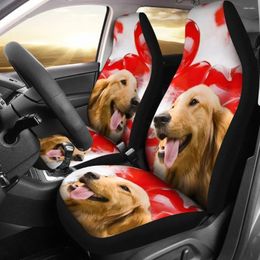 Car Seat Covers Golden Retriever Dog Print Set 2 Pc Accessories Cover