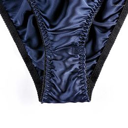 Women's Panties Womens Silk Sexy Briefs Underpants Satin Low-rise Solid Color Breathable For Women Intimates Knickers Underwear