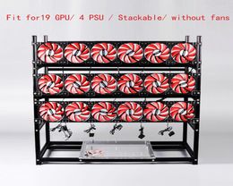 Stackable Computer Fame 19 Graphics Card GPU USB PCIE Cable Computer Case BTC LTC ETC Coin Mining Rig Frame Server Chassis5355330