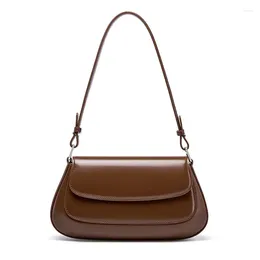 Evening Bags Trendy Women's Underarm Lady Fashion Versatile Handbag Cowhide Split Leather Shoulder Crossbody