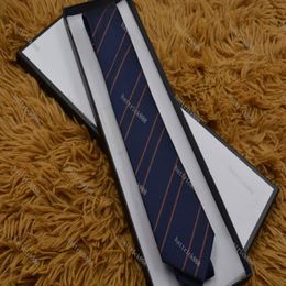 2021 Mens Ties Man Fashion letter Striped Neckties Hombre Gravata Slim Classic Business Casual Black blue white red Tie For Men G82704
