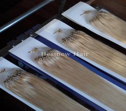 100g 20quot22quot Micro Ring Loop Beads Remy Human Hair Extensions 100s 613 Bleach Blond By DHL4060331