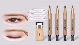 3PcSet Makeup Waterproof Eyebrow Pencil With 3Pcs Pencil Refill 3Pcs Eye Template Eye Brow Make Up Tools Kits6555339