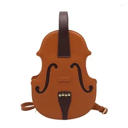 School Bags Women Violin Shape PU Leather Backpack Purse Fashion Handbag Travel Daypack College Rucksack