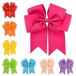 Hair Accessories 6 Inches Colorful Elegant Bows With Clip Kids Girls Grosgrain Ribbon Hairgrips Headwear Baby