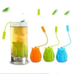 Coffee Tea Tools Sile Owl Strainer Cute Bags Food Grade Creative Loose-Leaf Infuser Philtre Diffuser Fun Accessories Wholesale Drop Dhst7