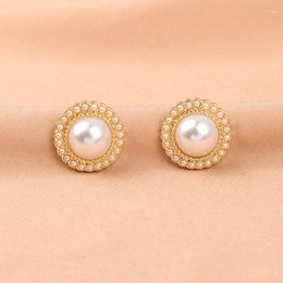 Stud Earrings Korean Fashion Jewellery Piercing Pearl Exquisite Temperament Advanced Special Design Sense For Women Ear Clip