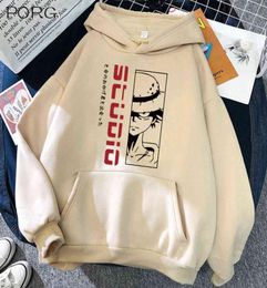 2021 Studio Mens Luffy One Piece Anime Prints Clothes Funny Pullover Hoodies Fashion Crewneck Sweatshirts Harajuku Y11203559724