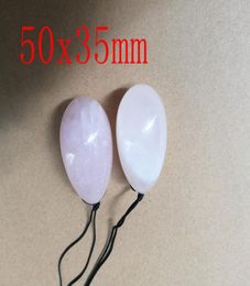 50X35mm Drilled Natural Rose Quartz Jade Egg For Women Health Care Yoni Egg Kegel Exercise Yoni Eggs with pouch6439676