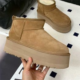 38% OFF Sports shoes 2024 Henan Sangpo New Type Snow Womens Leather Fur Integrated Heightening Thick Sole Short Tube with Velvet and Warm Cotton Winter Shoes