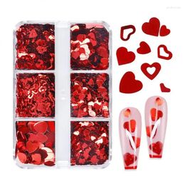 Nail Glitter 1PC Valentines Mixed Heart Red Flake Sequin Powder Decorative Accessories For Professional Art Supplies