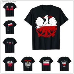 Men's T-Shirts 2022 Summer Polish Eagle Poland Flag T-Shirt For Men Women Unisex T Shirt Tops 100% Cotton Tees L240304