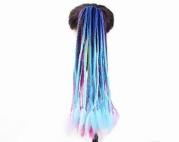 Hair Accessories 1 Cute Elastic Band Rubber Wig Headband 60Cm Colour Gradient Dirty Braided Ponytail Women9910965