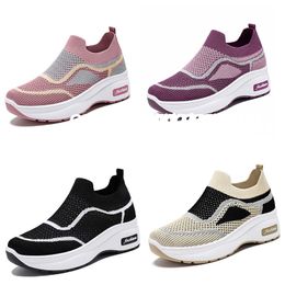 Mom shoes 2024 spring thick-soled casual style women's shoes heightened shoes mesh breathable shoes women 12487