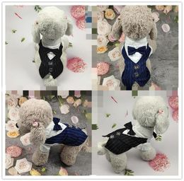 Dog Apparel Gentleman Wedding Suit Formal Shirt For Small Medium Dogs Bowtie Cat Clothes Tuxedo Pet Costume2117244