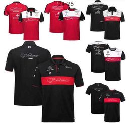 Men's T-Shirts F1 Formula 1 lapel T-shirt summer team polo uniform same custom