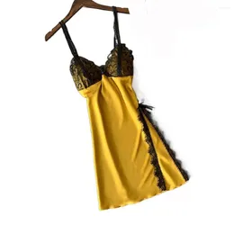 Women's Sleepwear Homewear Sleeveless Ice Silk Bow Camisole Dress Sling Nightdress Suspenders Pajamas Women