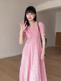 Casual Dresses Summer Pink Slim Dress Sharing List: Xianqi Super Xiansen Break Skirt Junior High Class