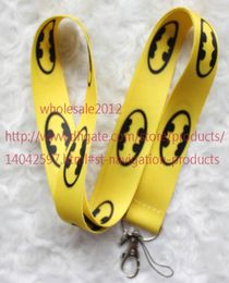 New Lot 10pcslot Cartoon AnimationYellow Batman Mobile Phone lanyard Key chain straps charms5412222