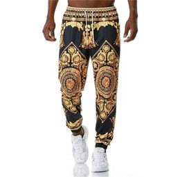 Luxury Royal Men Joggers Sweatpant Floral Print Trousers Jogging Pants Men Casual Hip Hop Streetwear Sports Trousers Male XXL LJ208690940