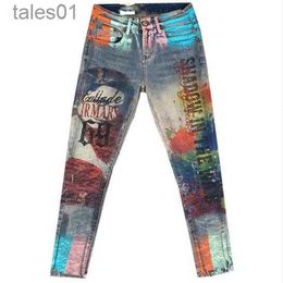 Women's Jeans winter new jeans fashion hot stamping skniiy stretch pencil jeans plus size 3XL free shipping 240304