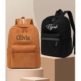 Backpack Personalized For Men And Women Simple Fashionable Solid Color Casual Student Canvas