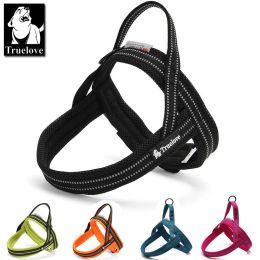 Harnesses Truelove Soft Mesh Padded Nylon Dog Harness Vest 3M Reflective Security Dog Collar Easy Put On Pet Harness Pullresistan 5 Color