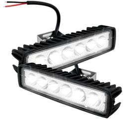 2Pcs 12V Car LED Light Bar 18W 6000K Super Bright Car LED Work Light IP67 Waterproof Spotlight Auto Off Road Driving Lamp9930237