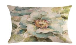 CushionDecorative Pillow Linen Blue Red Flowers Sofa Decorative Cushion Cover Pillowcase 45x45 Throw Home Decor Pillowcover1655721