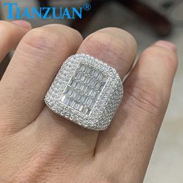 Simple Style Moissanite Mens Ring 925 Silver Luxury Wedding Rings for Couples Fine Jewelry