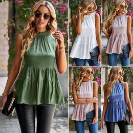 Diyun Independently Designs Instagram Sleeveless Temperament Women's Clothing Spring/summer 2024, with A Waisted Round Neck Top for Women