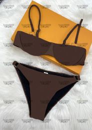 Brown Goddess Bikinis Hipster Padded Women039s Push Up Swimwears Outdoor Beach Vacation Swimming Bandage Designer Swimsuits Fou2968029