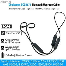 Cell Phone Earphones LDAC QCC5171 Bluetooth5.3 Earfone Cable CVC aptX Voice 16bit/32kHz Echo Noice Cancellation LE-Audio aptX-HD LL Game Headset BT-70 YQ240304