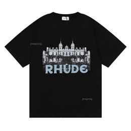 Summer Mens T-shirts Womens Rhude Designers for Men Tops Letter Polos Embroidery Tshirts Clothing Short Sleeved Tshirt Large Tees 449