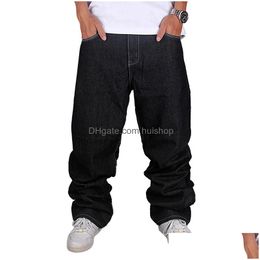 Men'S Pants Fashion Men039S Jeans Baggy Loose Denim Hiphop Rap Skateboard Streetwear3479151 Drop Delivery Apparel Mens Clothing Dhyw7