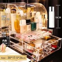 Cosmetic Desktop Drawer Acrylic Makeup Transparent Cabinet Dustproof Storage Box