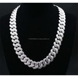 Iced Out Chain Hip Hop Style Women Men 925 Sterling Silver Accessories Moissanite Diamond Chain Miami Cuban Link Chain for Men