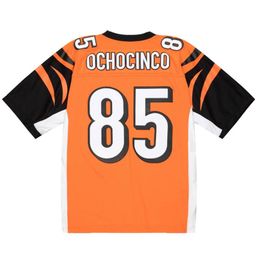 Stitched football Jersey 85 Chad Ochocinco 2009 Orange mesh retro Rugby jerseys Men Women and Youth S-6XL