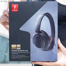 Cell Phone Earphones Cell Phone Earphones 1MORE SonoFlow Active Noise Cancelling Headset Wireless Bluetooth Headphones HIFI Music Headphones 70H Playtime Y