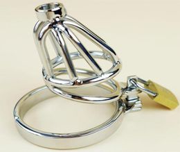 Stainless Steel Chastity Cage with Hollow Removable Urethral Insert Tube Barbed Antioff Ring Bondage Gear SM Bondage Hood Device 9064828