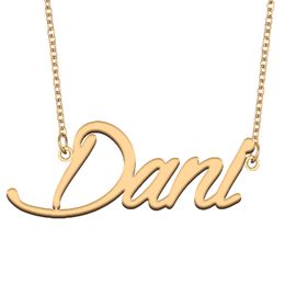 Dani Name Necklace Pendant for Women Girls Birthday Gift Custom Nameplate Kids Best Friends Jewellery 18k Gold Plated Stainless Steel