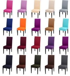 Solid Colours Flexible Stretch Spandex Chair Cover For Wedding Party Elastic Multifunctional Dining Furniture Covers Home Decor2211419