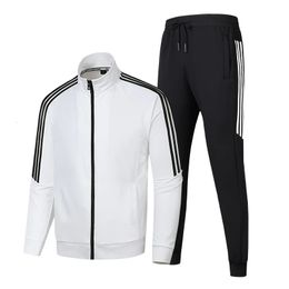 Sports set mens school uniform toe tie cotton resistant jacket sweater casual pants stand up collar bar two 240220