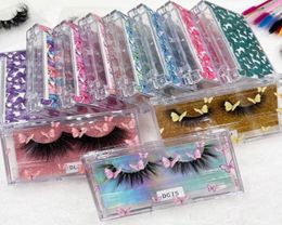 Whole Customize Butterflies Acrylic Eyelash Box 25mm Eyelashes Boxes Empty Lash Cases For Makeup Tools Lashes Packaging2292786