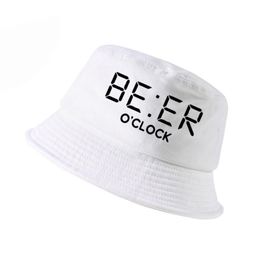 100% cotton funny BEER OCLOCK print men fisherman hats cool summer funny men women bucket hat outdoor panama fishing cap330e