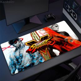 Pads Street Fighter Large Gaming Mouse Pad Computer Mousepad Pc Gamer Mouse Mat Laptop Mouse Carpet Mausepad Keyboard Mat Desk PadXxl