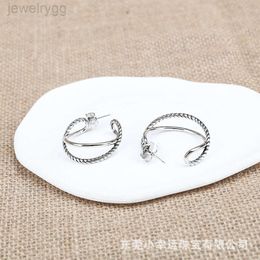 24SS Designer David Yumans Yurma Jewellery Davids Ring Earrings Crossover Button Thread