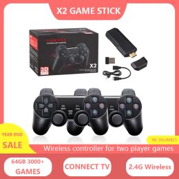 Consoles X2 Plus 4K Game Stick GD10 Pro console 3D HD Retro Video Game Console Wireless Controller Ontroller TV 50 Emulators Xmas Gift